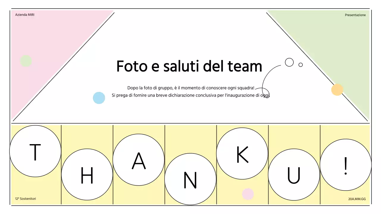 Cerimonia di lancio dei sostenitori con forme pastello a cornice solare