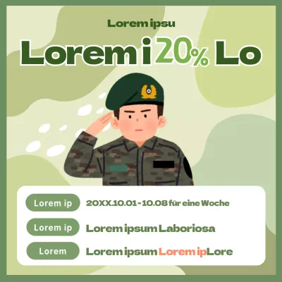 Grüner Soldat Illustration Armed Forces Day Verkauf Social Media Instagram Feed