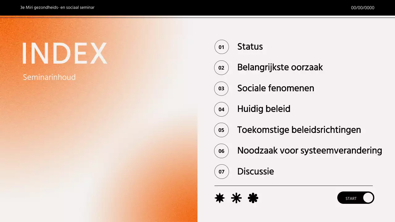 Oranje gradiënt seminar presentatie