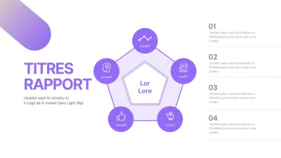 Un diagramme de pentagramme propre avec un dégradé violet