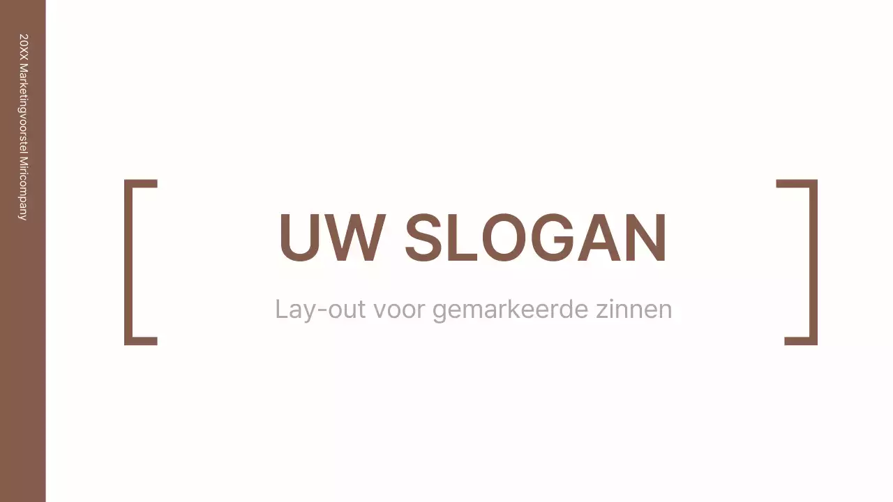 Een zakelijke conceptkit met minimalistische en eenvoudige lijnen in bruin.