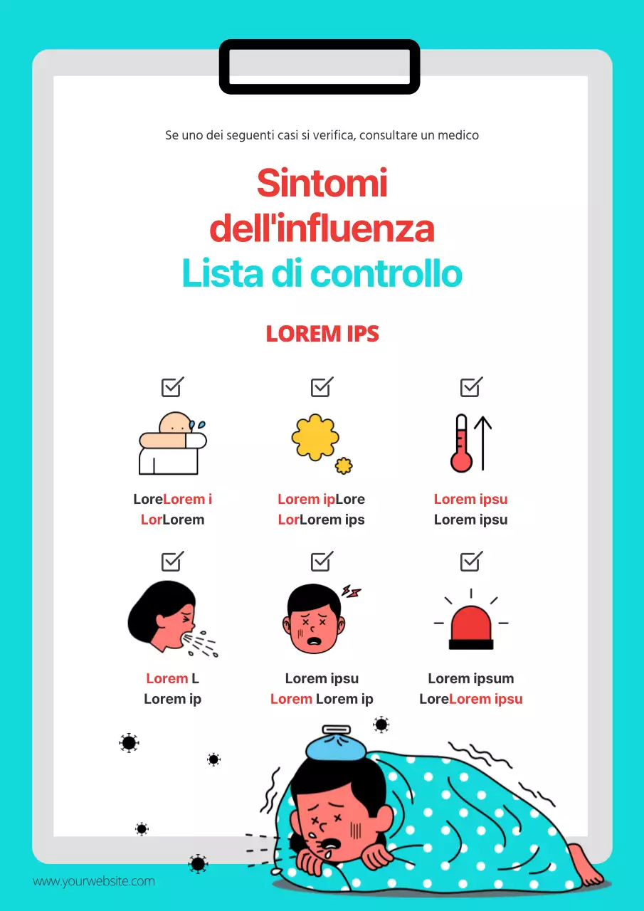 Lista di controllo dei sintomi dell'influenza