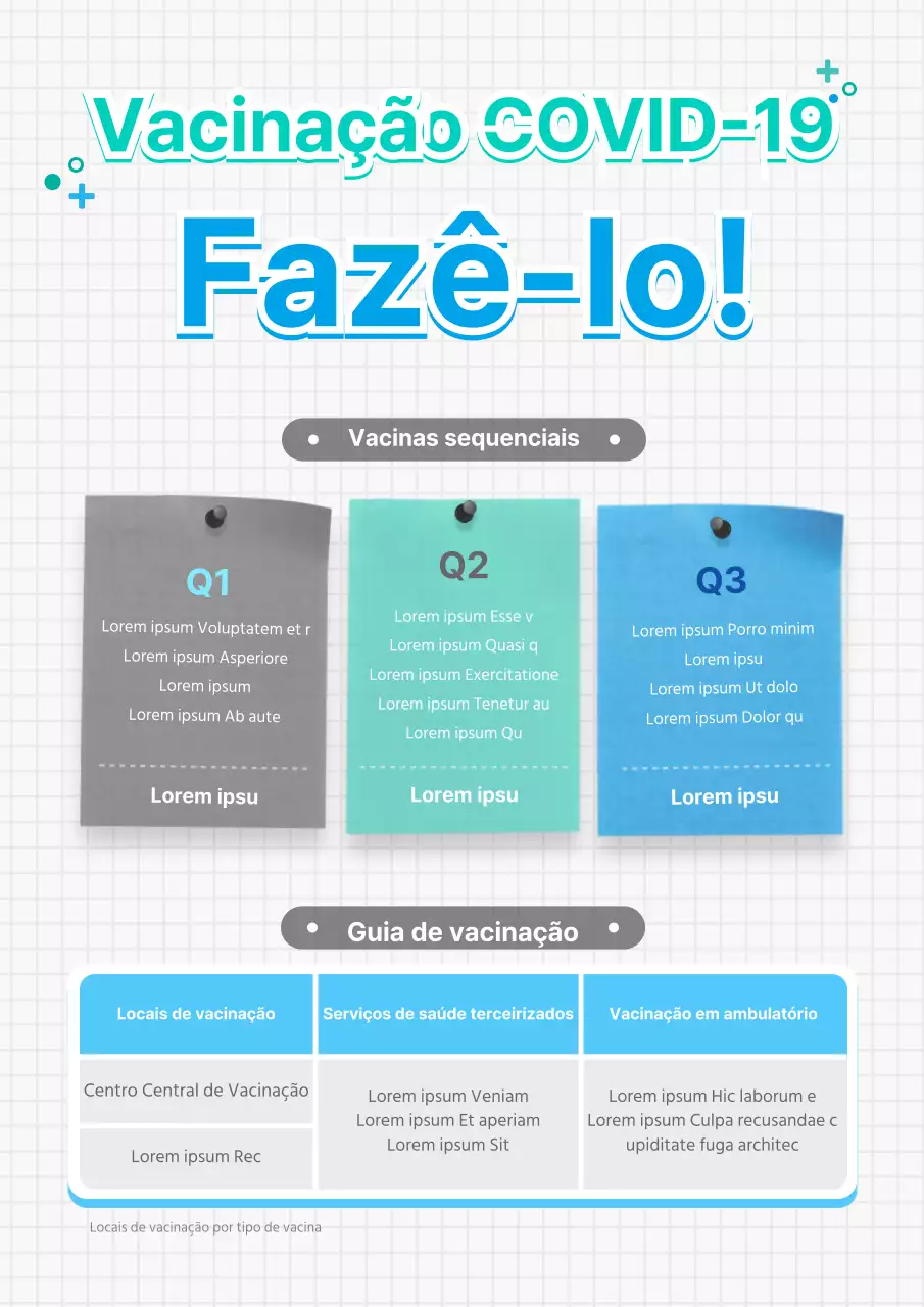 Conceito de vacinação em bloco de notas azul e menta