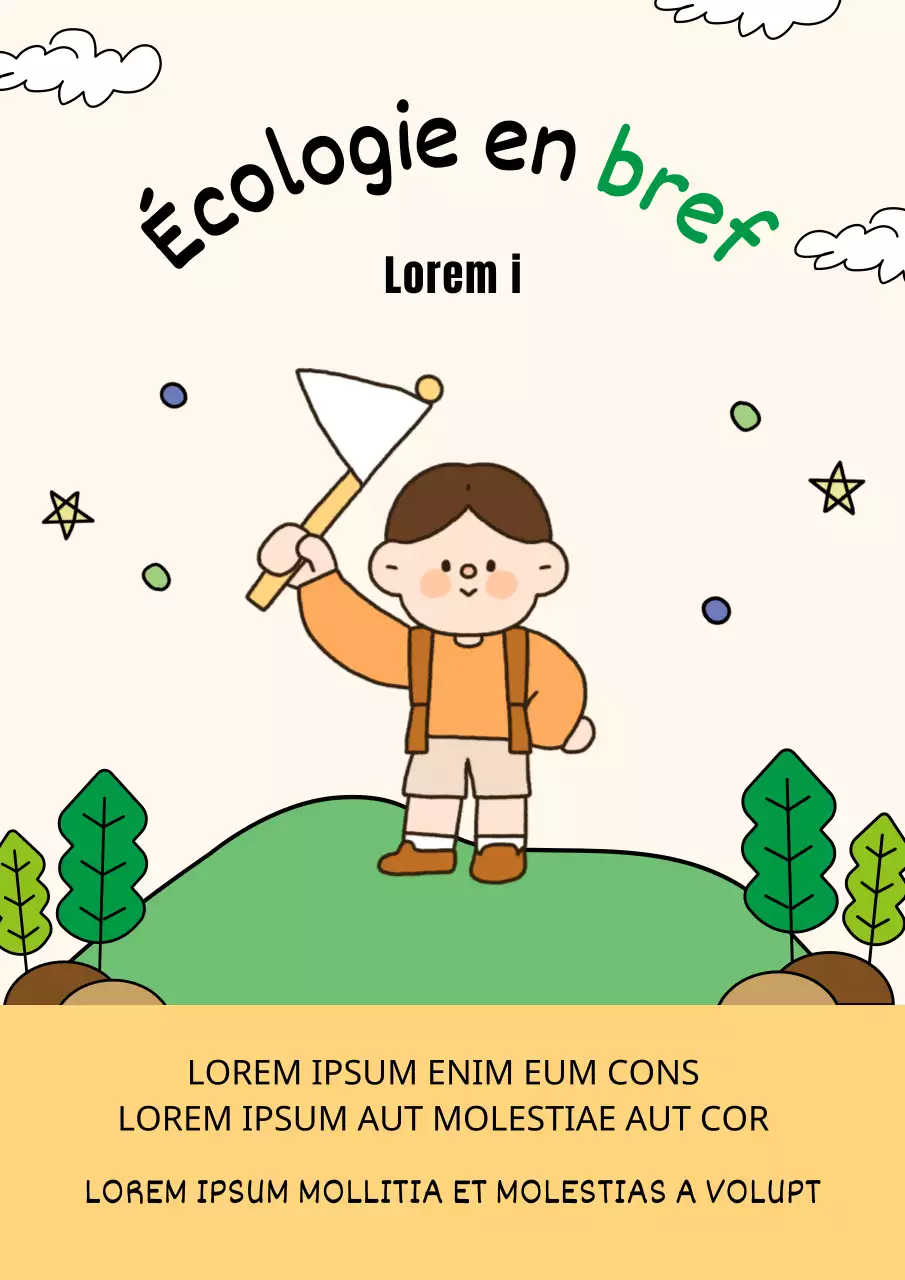 Illustrations mignonnes sur fond beige ivoire Des leçons d'écologie faciles à comprendre