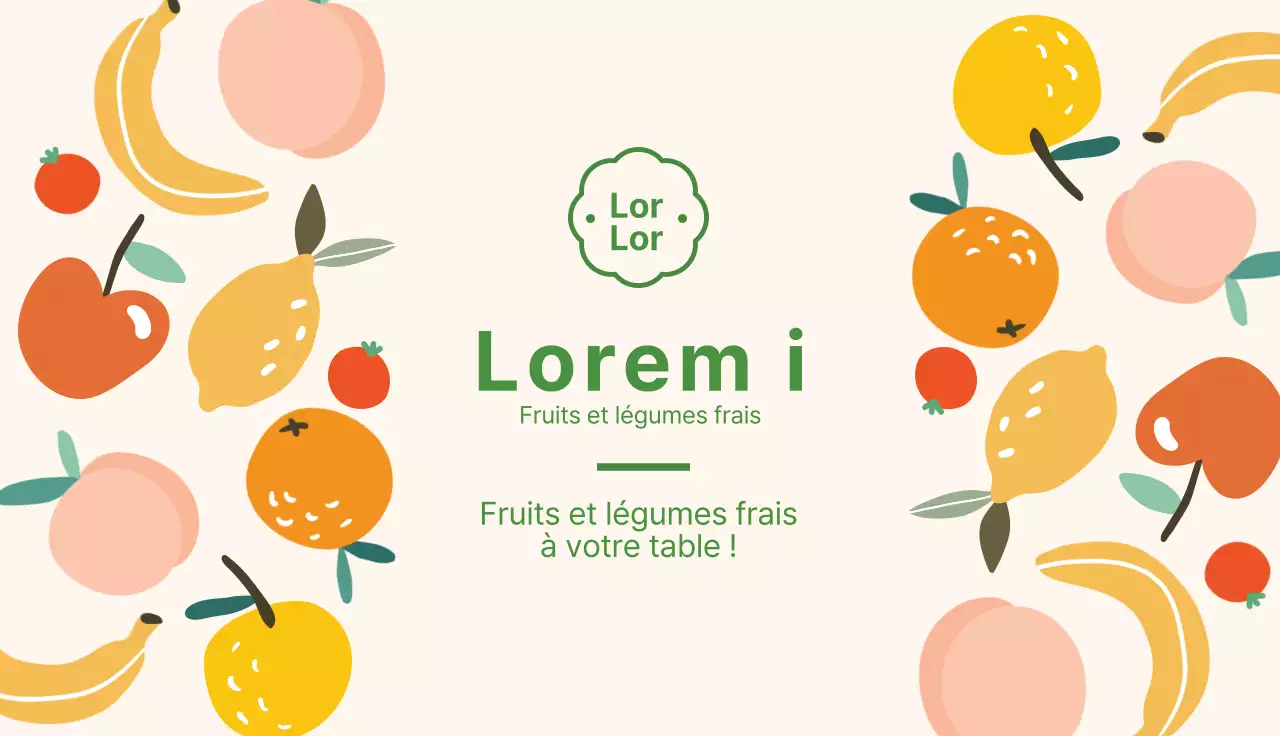 Illustration verte, fruit mignon, marchand de fruits