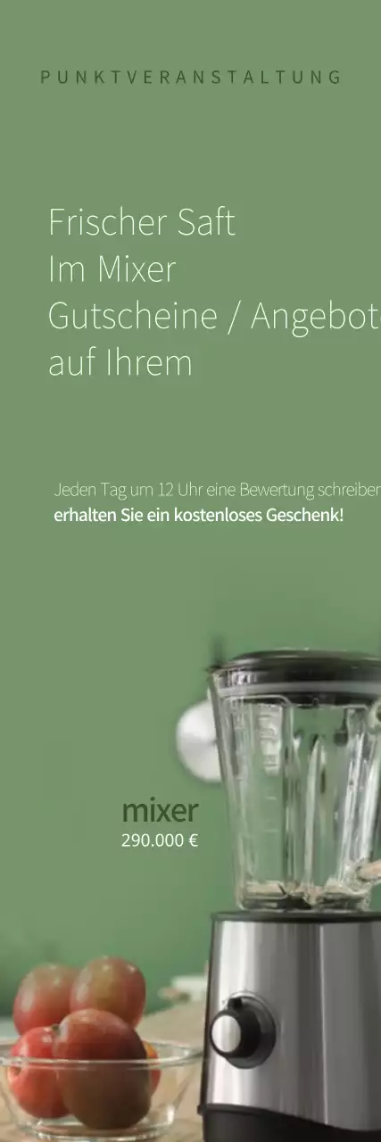 Küchenmixer Event-Banner in grün