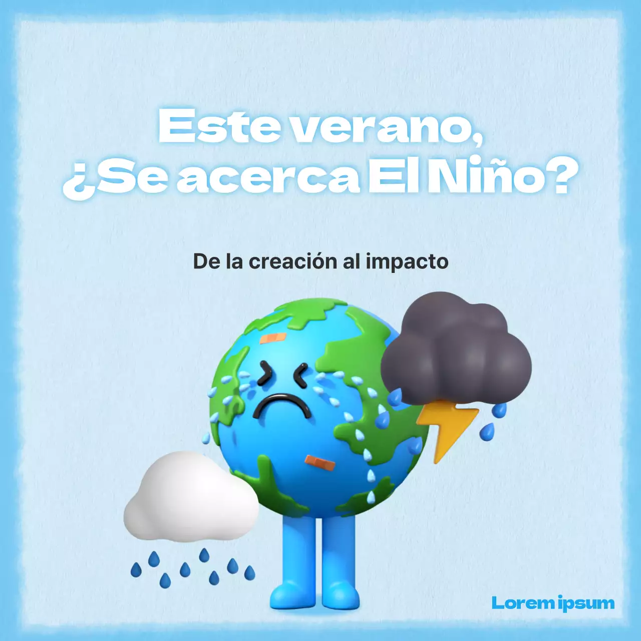 Un concepto sencillo y bonito en azul para el puesto de información sobre el clima