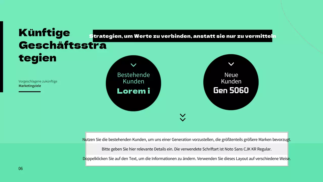 Ankündigung von Marketingaufgaben für die grüne Farbe