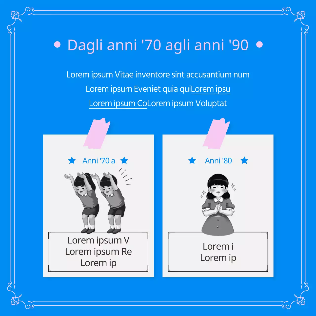 Politica demografica in rosa e blu CardNews