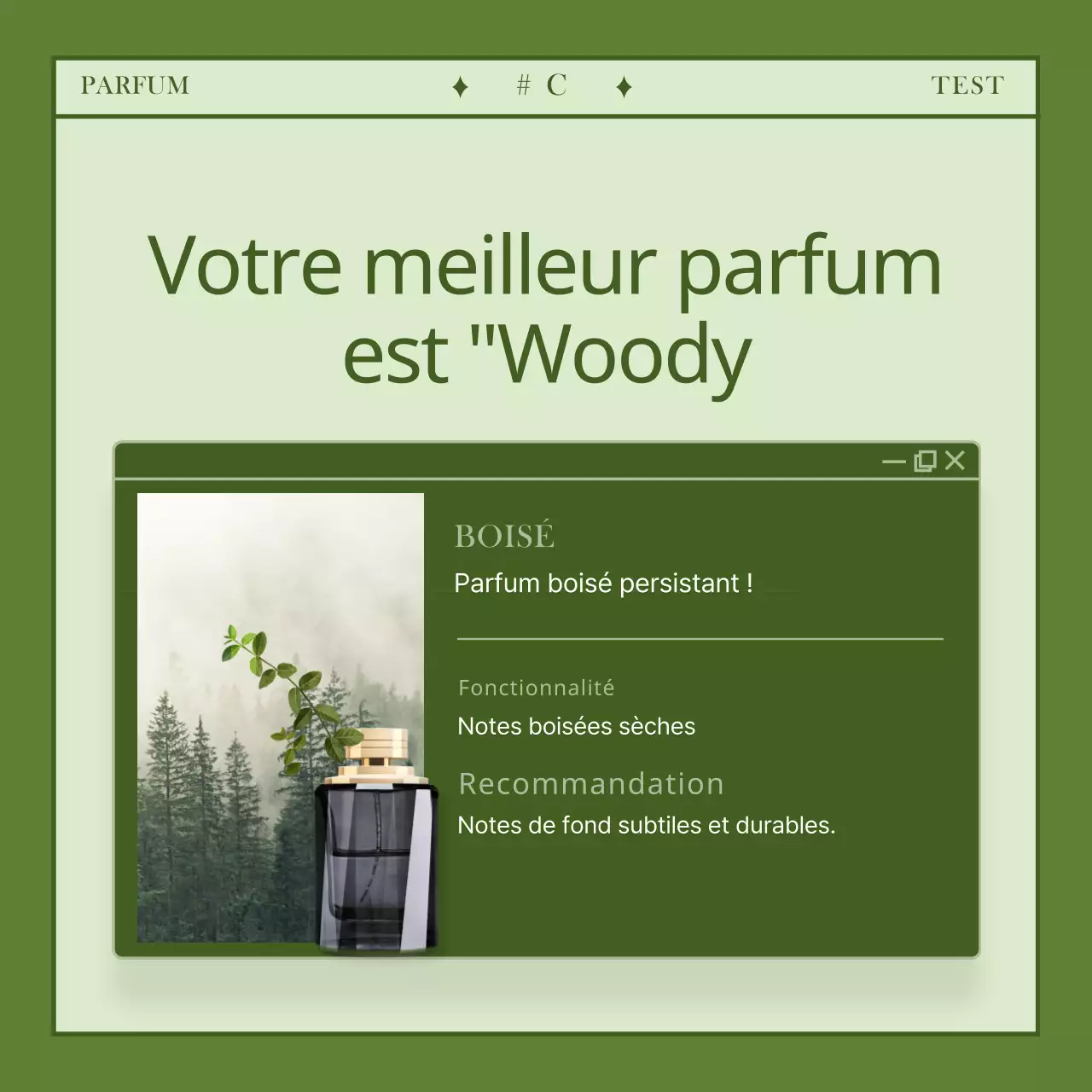 Carte de test de parfum simple et personnaliséeNews design