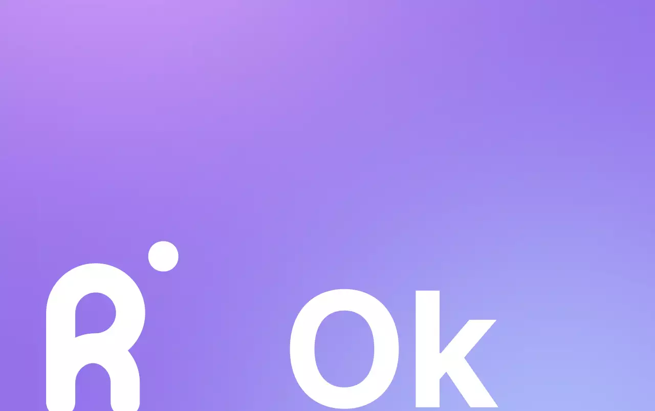 Een ontwerp met een paarse en zwarte gradiëntachtergrond en een eenvoudig bedrijfstekstlogo.