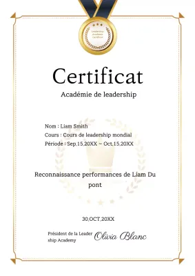 Leadership Academy Certificate Training Business Listing Document Template