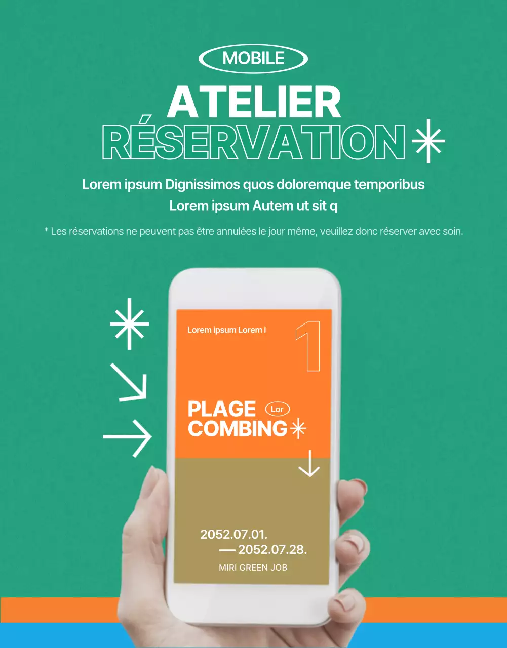 Guide des ateliers de beachcombing vintage en vert, orange et bleu