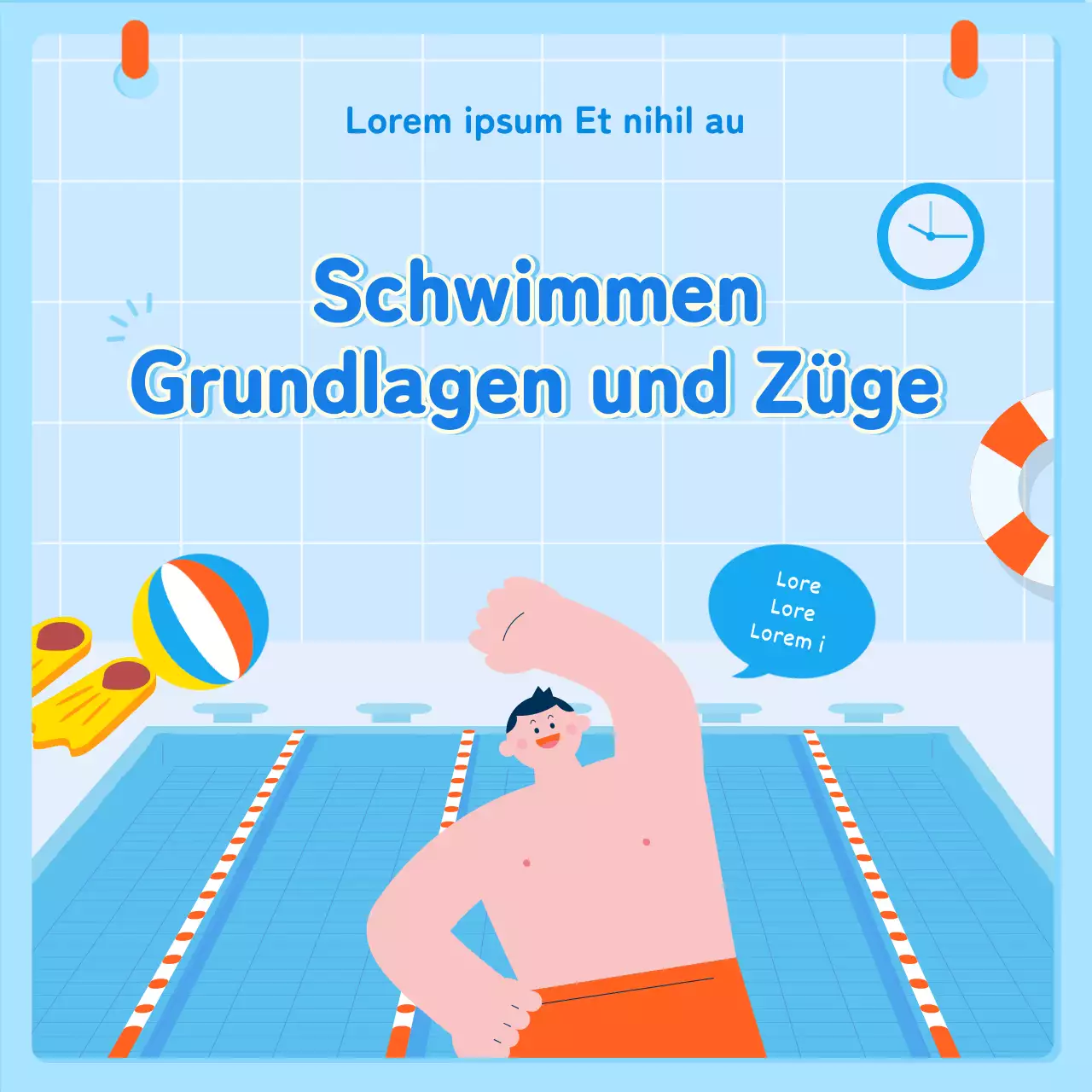 blau niedlich Schwimmen Illustration Schwimmen Klasse Schwimmen Lektionen Schwimmen Grundlagen Schwimmen cardnews