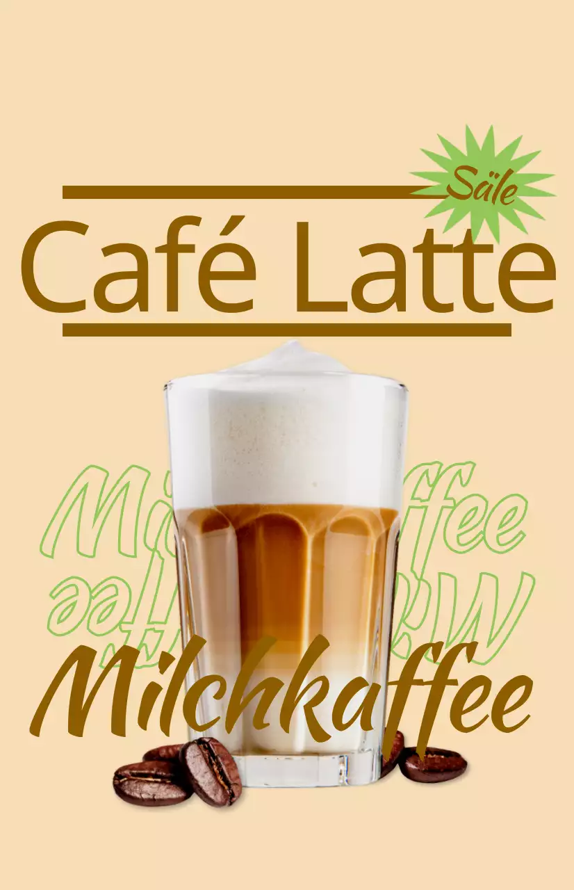 Bewerben Sie Ihr Café-Menü mit farbenfrohen, illustrierten Getränkebildern und Texten