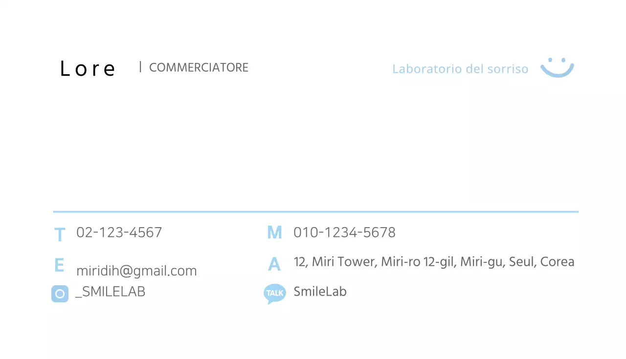 Biglietto da visita generale SmileLab