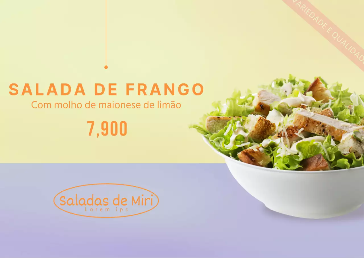 Cartaz de rua de salada simples roxa