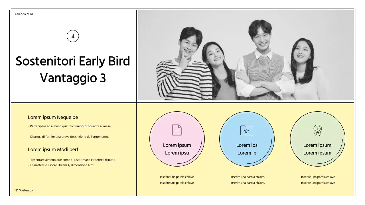 Cerimonia di lancio dei sostenitori con forme pastello a cornice solare