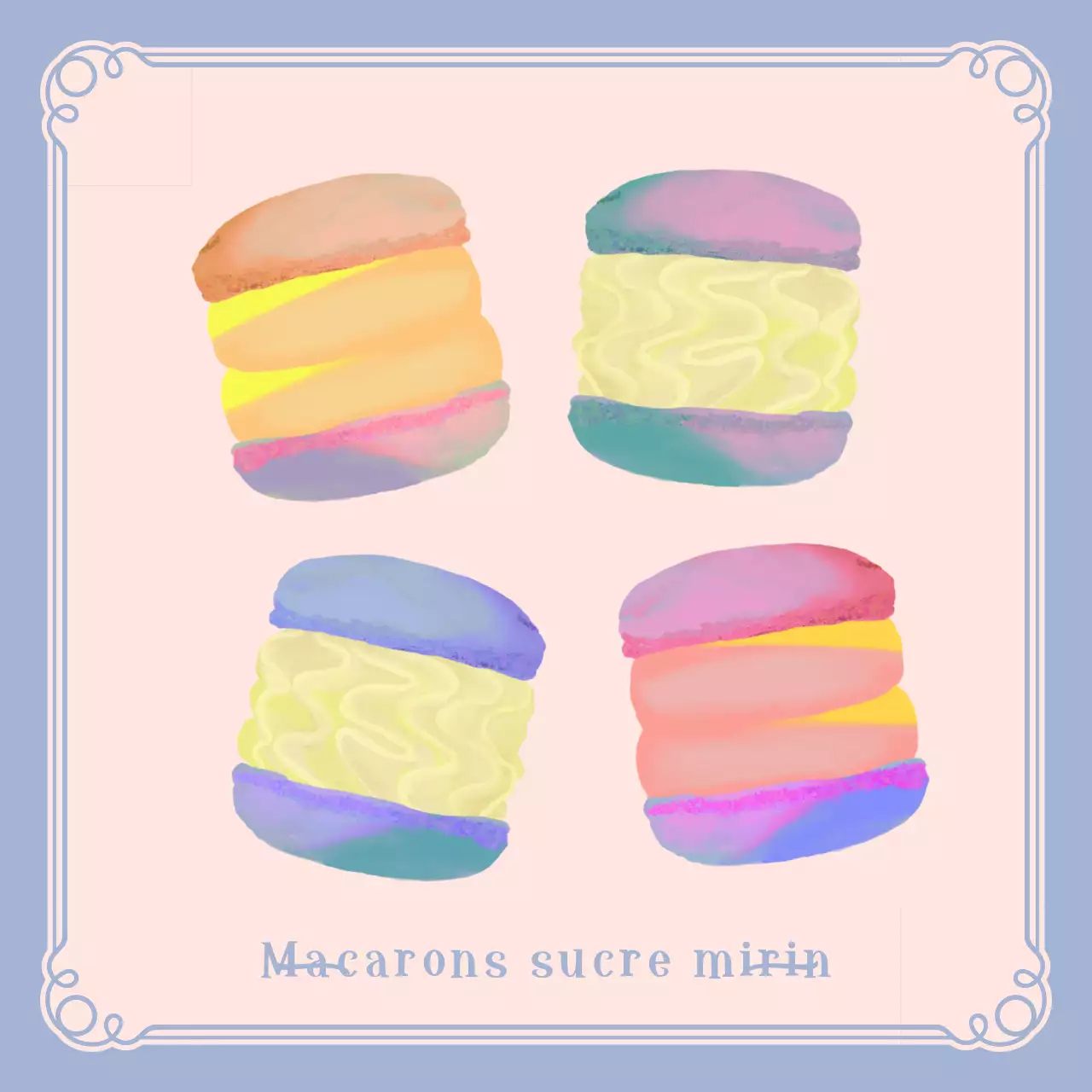 Café des macarons illustré par Mauve