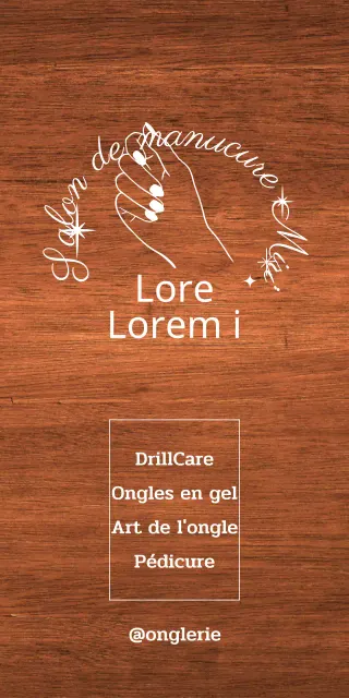 Enseigne classique de salon de manucure avec texte blanc et illustration au trait d'une main étoilée.