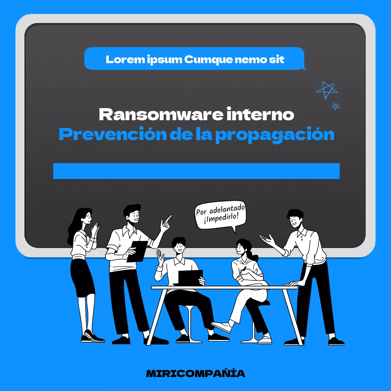 Tarjeta azul y negra del ransomwarenoticias