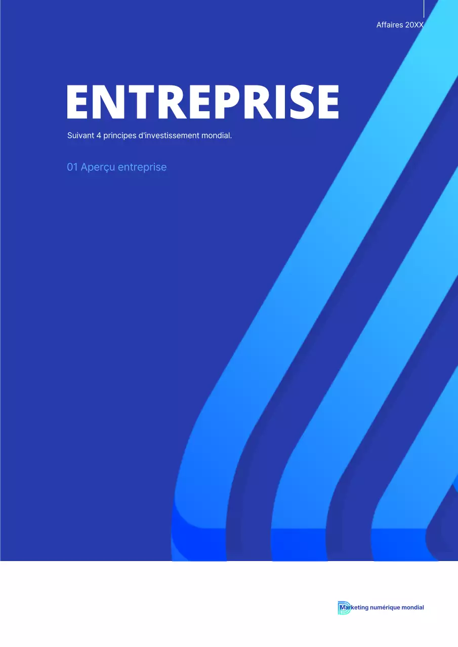 Thème Blue Business Global About Us (Document d'entreprise vertical)