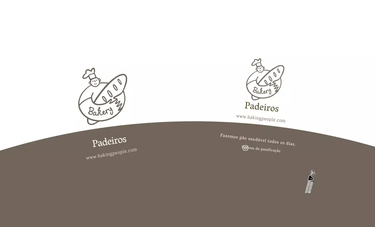 Café Padaria Ilustrada Castanho Branco