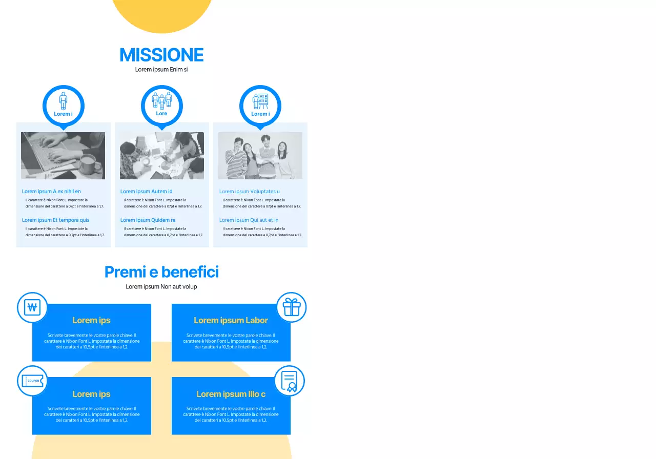 Un concetto semplice per il souvenir di un sostenitore dell'azienda, caratterizzato da cerchi blu e gialli.