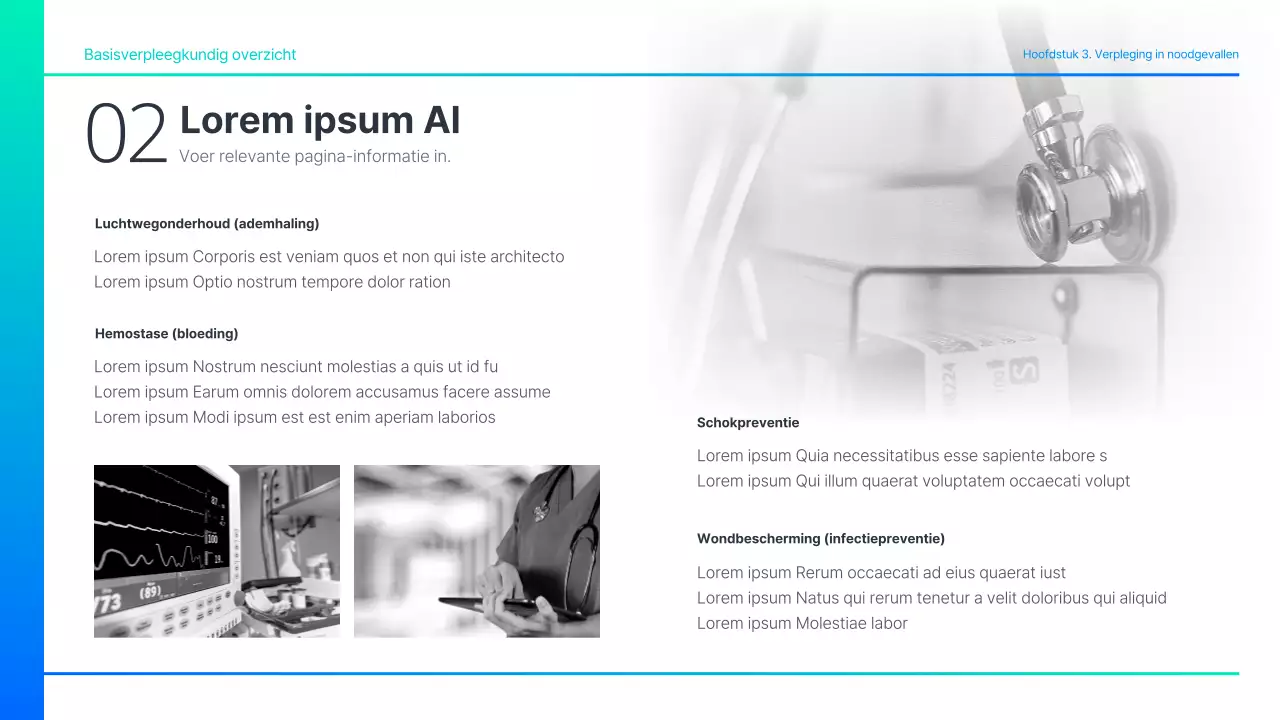 Turquoise Verloop Fundamentals and Basic Nursing Hoofdstuk 3 Spoedeisende Hulp Verpleegkunde Opdracht Presentatie voor Medische Verpleegkunde