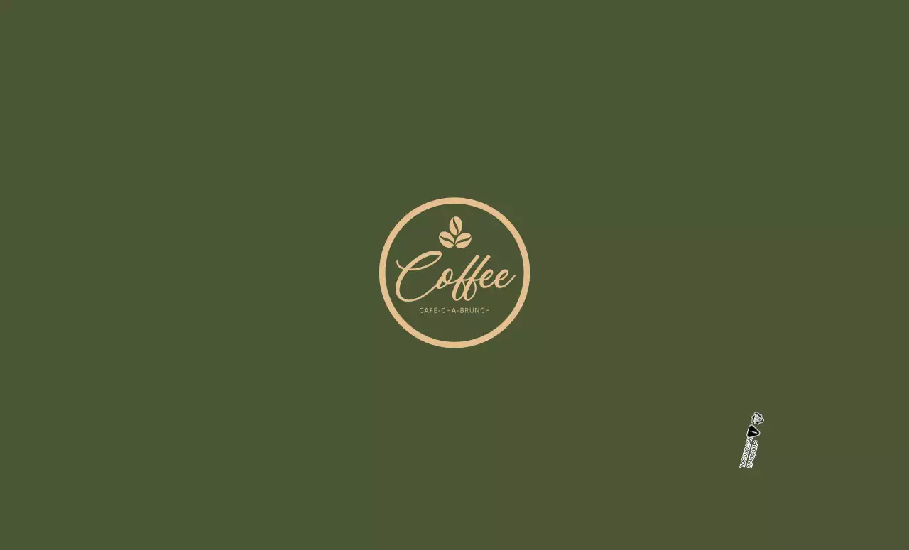 Desenho de chávena de papel de café dourado e verde