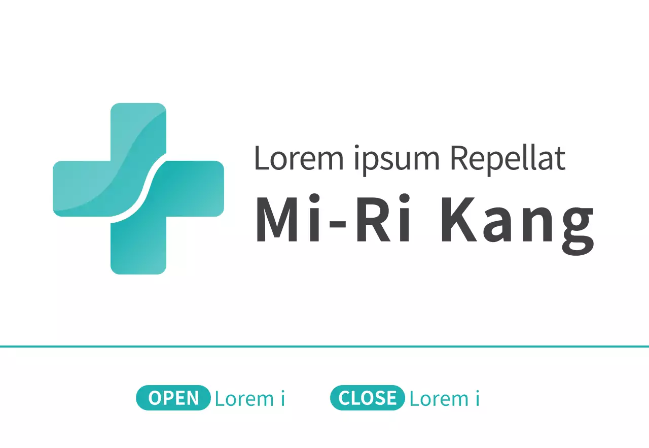 Logotipo limpio y estilizado de un hospital en color menta