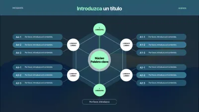 Infografía diagrama conceptual azul oscuro