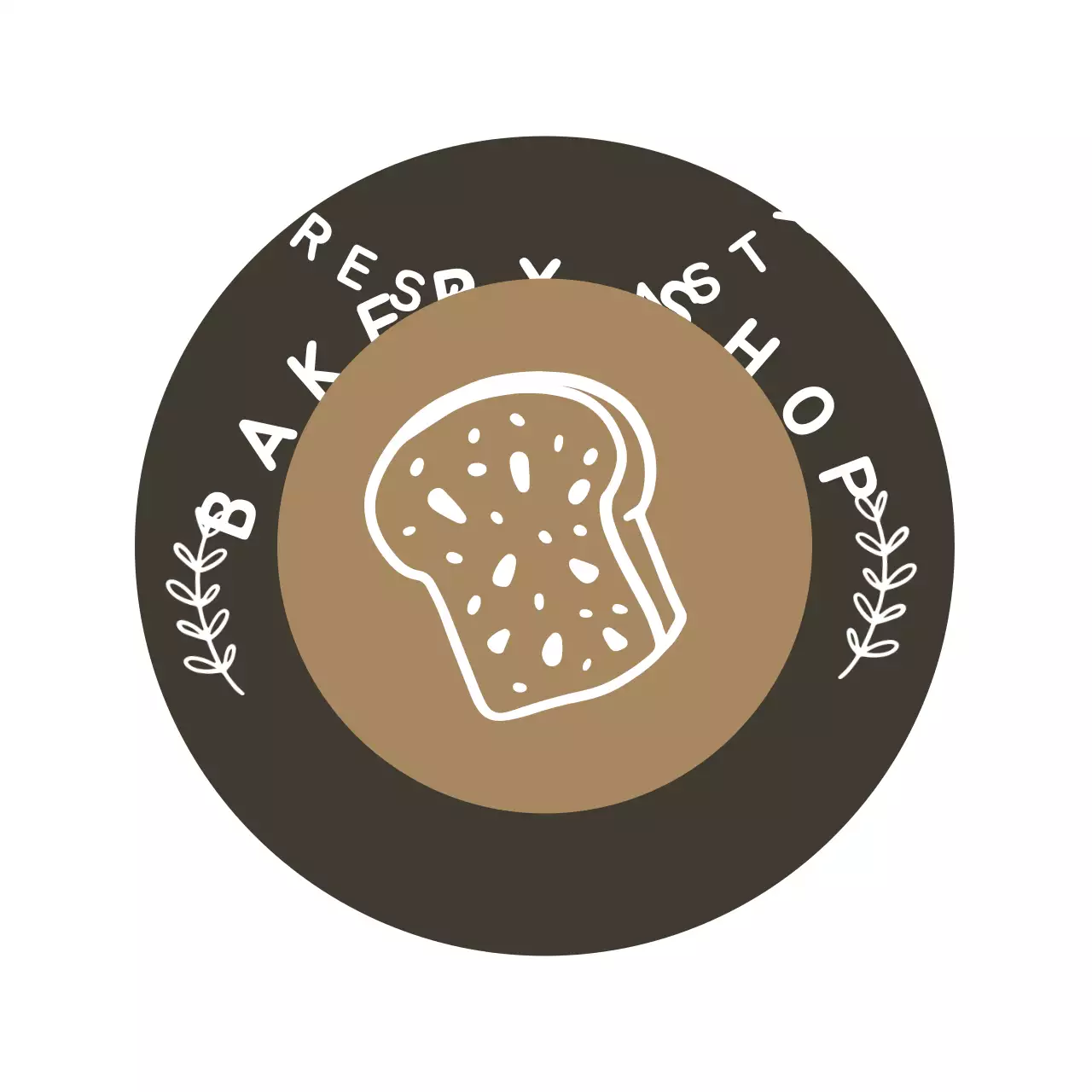 ブラウン かわいいパンイラスト パン屋さん用コースター