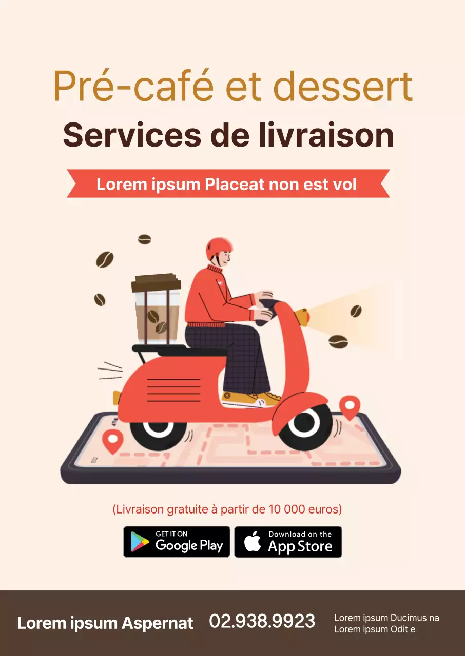 illustration orange propre restaurant café livraison livraison promotion