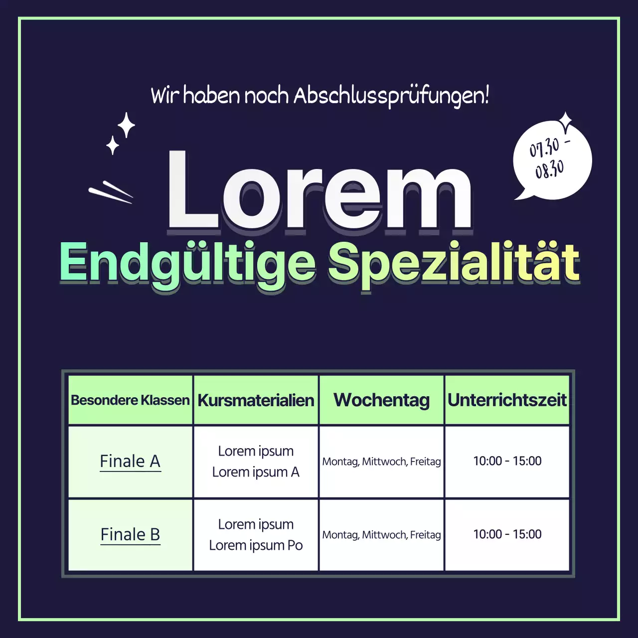 Besondere Abschlussprüfungen