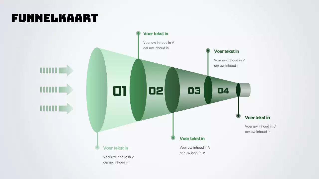 Groene, driedimensionale trechter