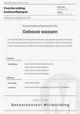 Strakke, grijstinten aankondigingsdocumentopmaak