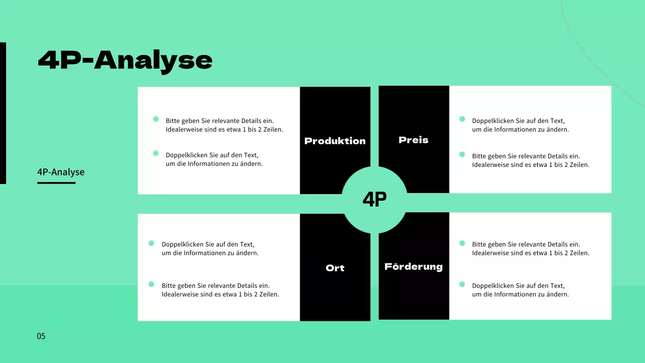 Ankündigung von Marketingaufgaben für die grüne Farbe