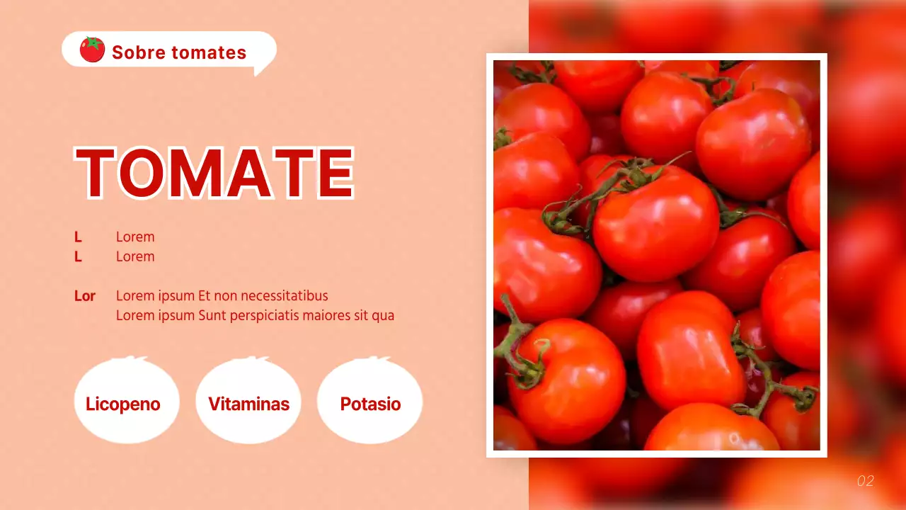Explicación de los tomates rojos y naranjas Kitschy