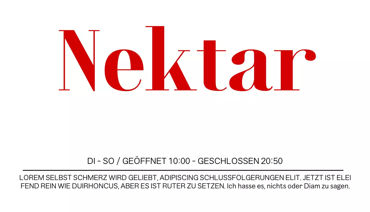 Visitenkarte in englischer Sprache mit einer kräftigen Akzentfarbe