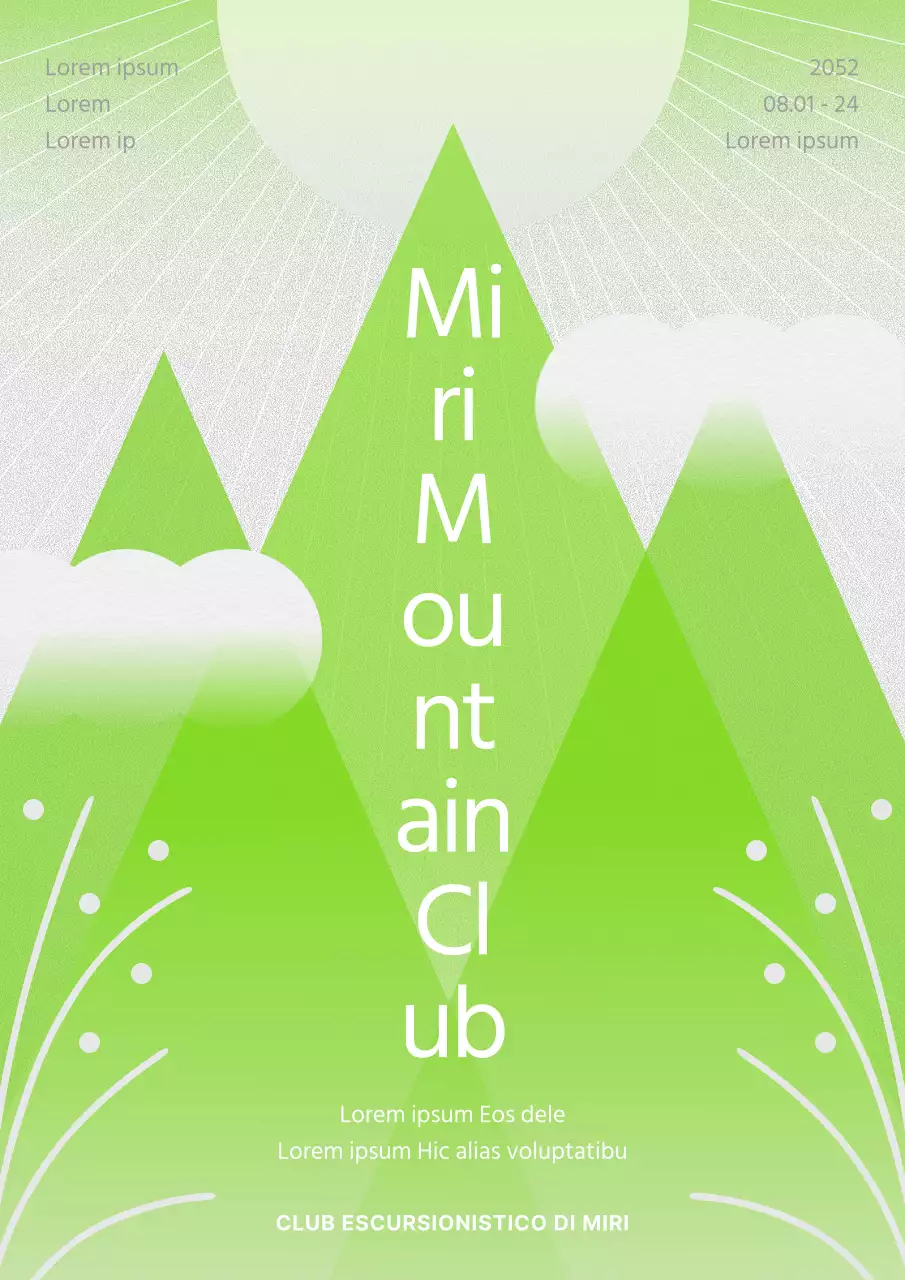 Una guida per scalare le montagne geometriche bianche e verde lime