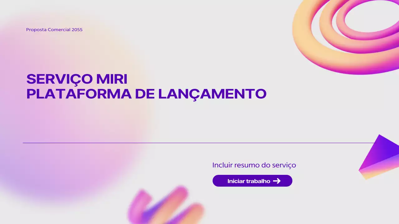 Pitch deck de imagens de gradiente de formas 3D púrpura