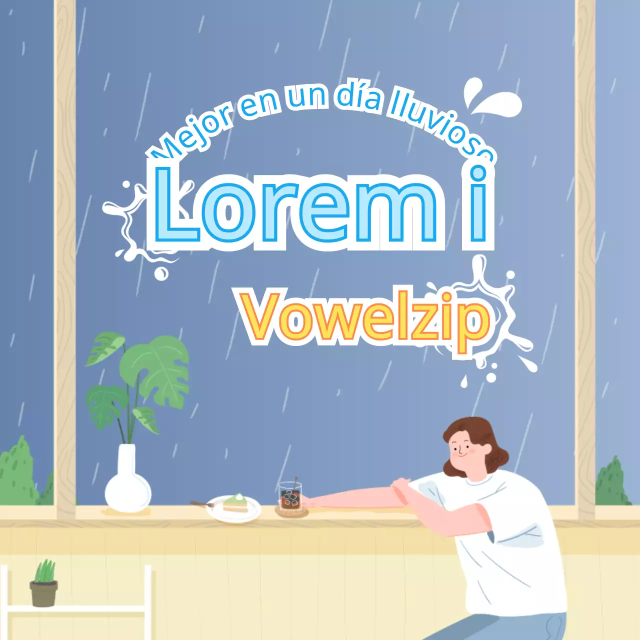 Recomendaciones para un café en un día lluvioso en tonos azules