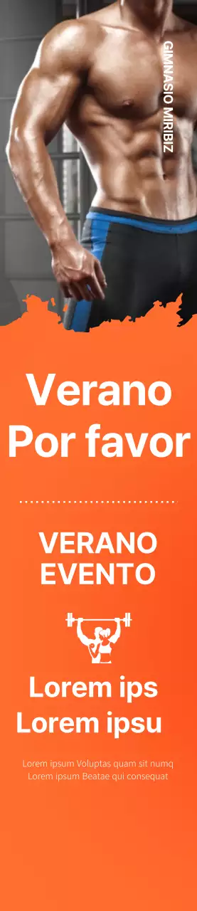 Banner promocional para un evento de puertas abiertas de un gimnasio con fondo naranja