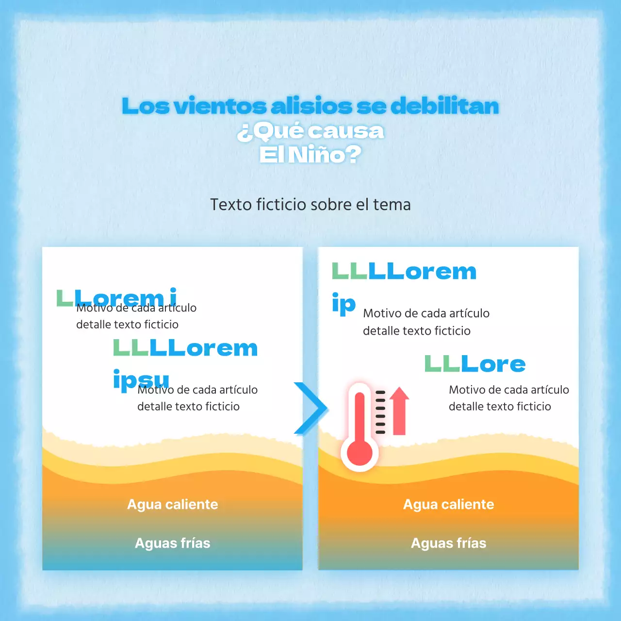 Un concepto sencillo y bonito en azul para el puesto de información sobre el clima