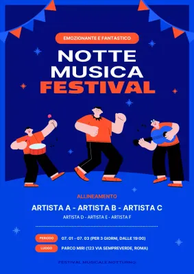 Calendario del festival musicale Blue and Red Summer Nights