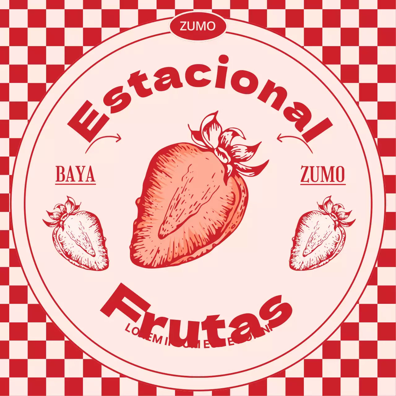 Lanzamiento del menú de temporada de fresas rojas y rosas retro