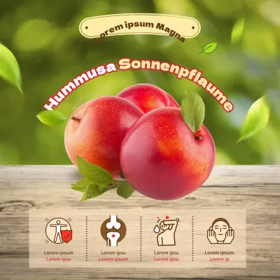 Pflaumenthema mit einem frischen Naturkonzept in Chartreuse und Lila