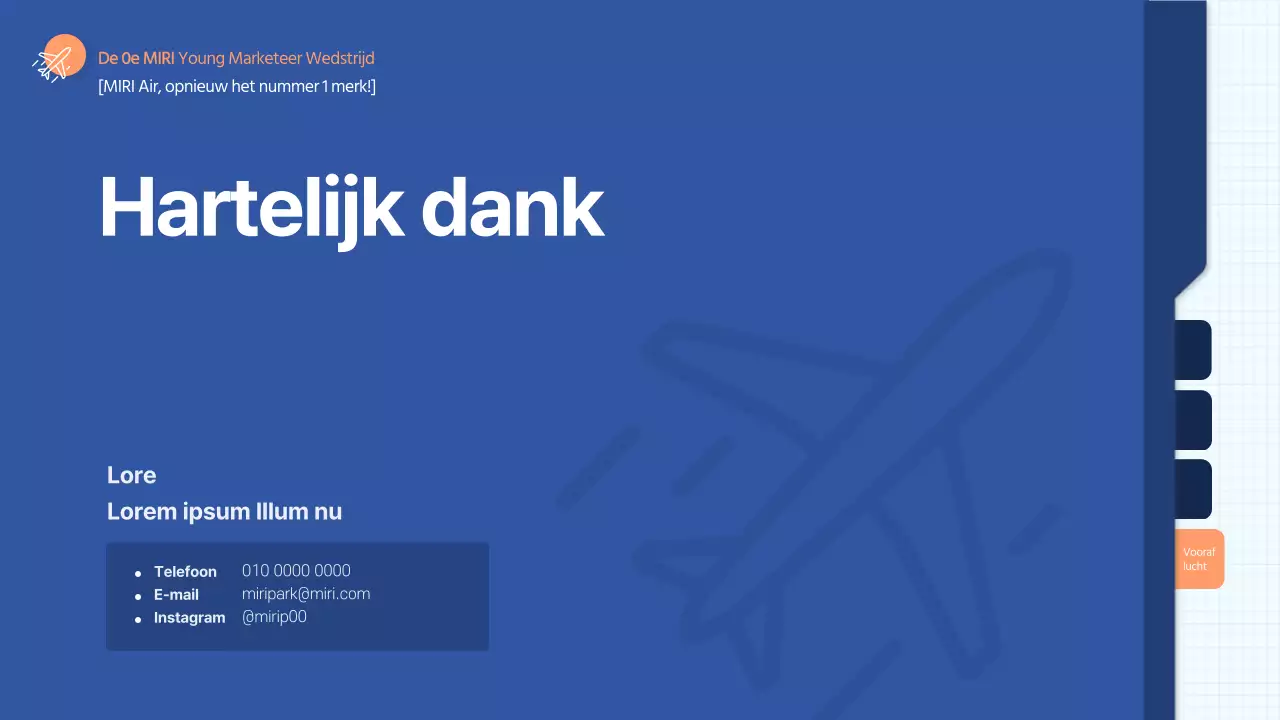 Een strakke, blauwgetinte presentatie voor een wedstrijd voor een reclamepitch