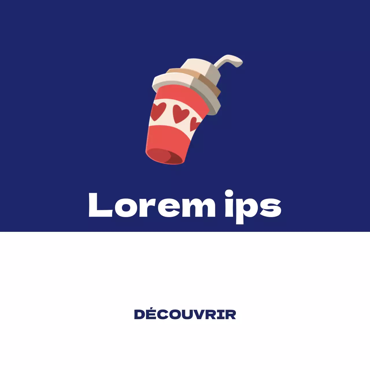 Illustration simple bleu marine d'un café